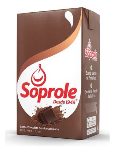 Leche Lv S Tapa Soprole 1 Lt Chocolate(12 Unidades) Super