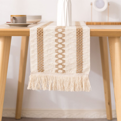 Mantel De Mesa Bohemio Y Rústico Con Flecos Para
