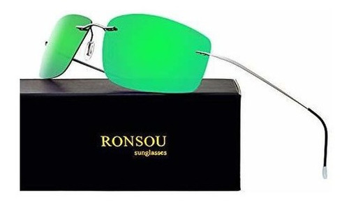 Gafas De Sol Polarizadas Para Hombre De Titanio Sin Montura 