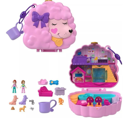 Polly Pocket Boneca Micro Conjunto Spa Do Poodle Mattel Hkv
