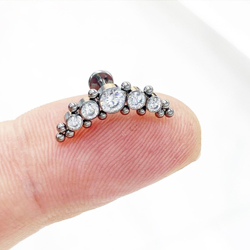 Imagen 3 de 3 de Piercing Titanio Astm 5 Cristales Piercing Argentina ®