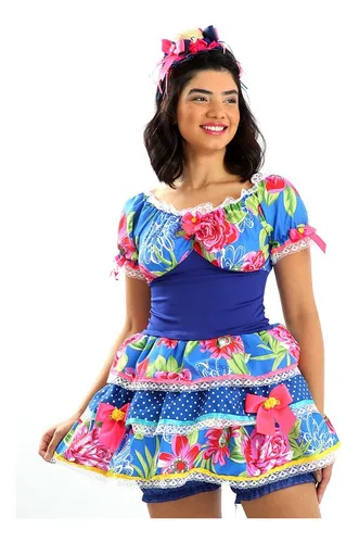 Vestido festa junina luxo adulto 2025