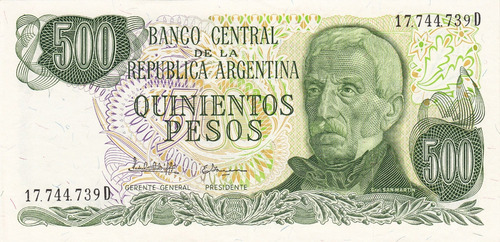 Antiga Cédula Colecionavel De 500 Pesos Argentinos (Usado)