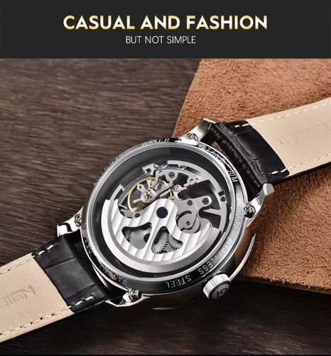 Reloj Mecánico Automático Pagani Design Pd-1638 Gold Black Negro Dorado Oscuro Dorado