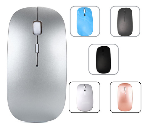 Mouse Slim Bluetooth Wireless S/fio Recarregável Ergonômico Cor Prata