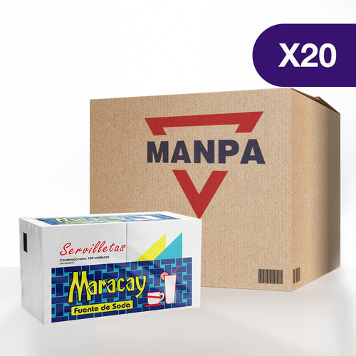 Imagen 1 de 1 de Servilletas Maracay Fuente De Soda - Caja 20 Paq. De 160