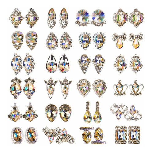 Cristal 48pcs Clavo Ab Gemas De Los Rhinestones Metáli...