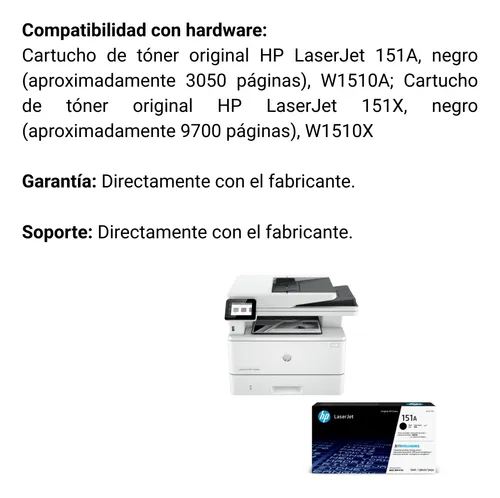 Combo Impresora Hp Mfp 4103fdw +tóner Hp 151a Negro Blanco