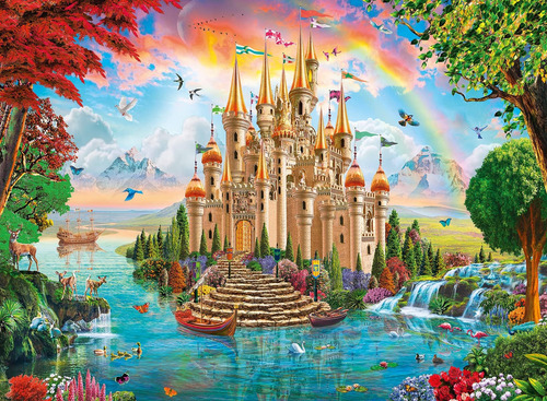 Rompecabezas Ravensburger Xxl Rainbow Castle 100 Piezas