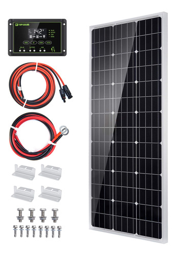 Topsolar Kit De Panel Solar Monocristalino De 100 W, 12 Volt