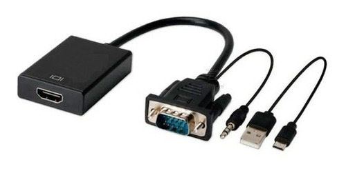 Conversor Adaptador Vga Para Hdmi C/ Alimentação Usb E Audio