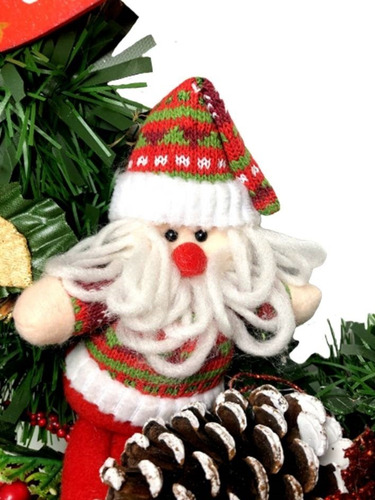 Enfeite Guirlanda Artesanal Luxo Papai Noel - Feliz Natal