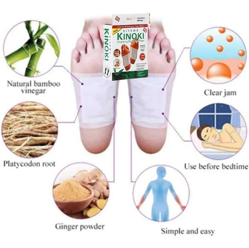 100 Parches Kinoki Desintoxicantes Para Pies Cuerpo