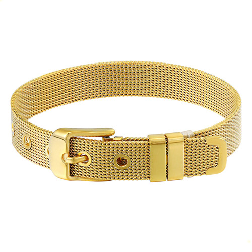 Pulsera Brazalete Correa De Cinturón Ajustable Oro Lamin 24k