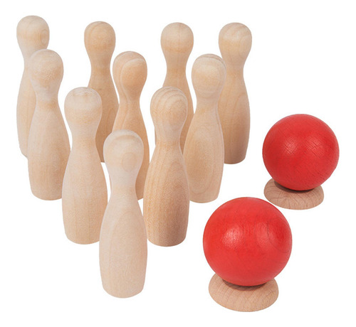 Wood Kids Bowling Toy Family Game Prop Desarrollo Temprano