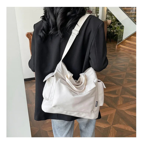 Bolsa De Lona De Gran Capacidad Trend Creamy-white