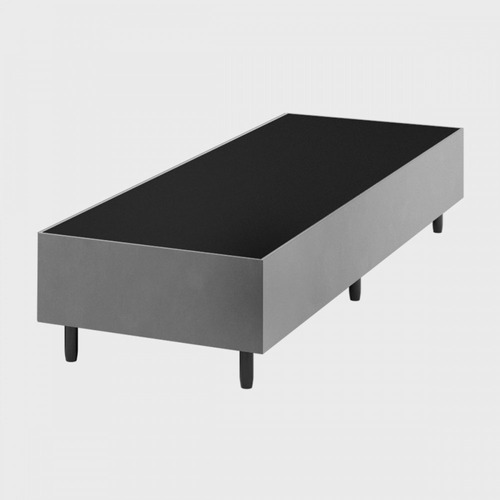 Base De Cama Box Solteiro Fit 88x188 Cm Prata - Vian Cor Cinza-escuro