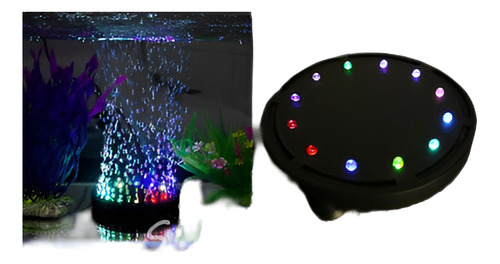 Led Disco Para Peces Tanque Acuario Aire Cortina Bubble Pied