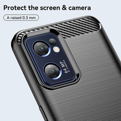 Funda Silicona Fibra De Carbono Para Find X5 Lite+mica