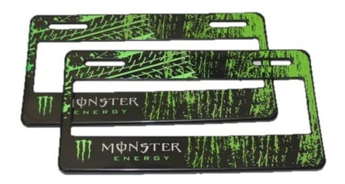 Portaplaca Monster Decorado Deportivo 2 Piezas Universal