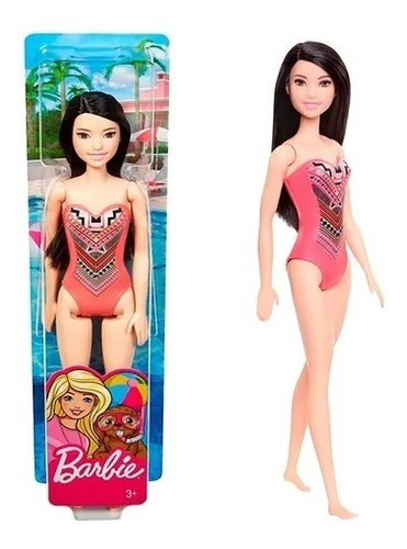 Barbie Muñeca Traje De Baño Rosa - Mattel