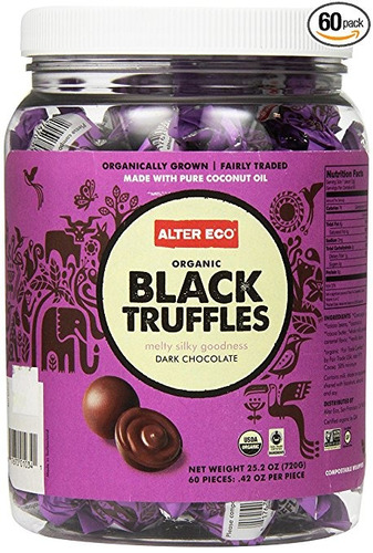 Alter Eco Orgánicos Negro Trufas, 0.42 Onzas (paquete De 60)