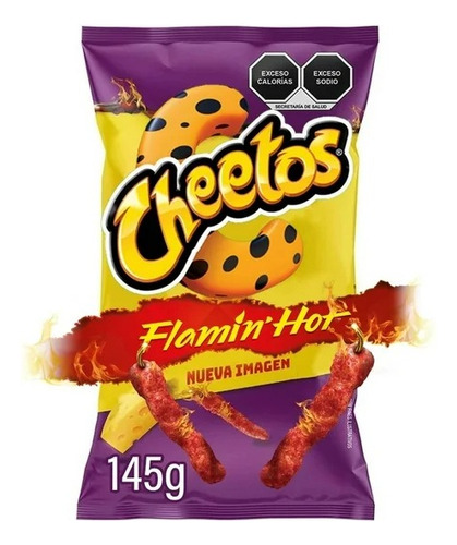 4 Pza Botana Sabritas Cheetos Xtra Flamin Hot Sabor Queso Y