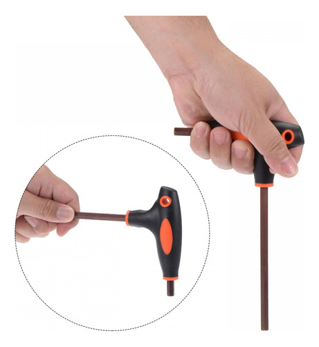 Unifizz De 7 Mm Metr T-handle Hex Key Dual Flat Flat Hexagon
