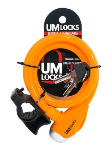 Linga Um Locks 8210-q Libra 12mm X 1mt Llave Y Soporte Bici