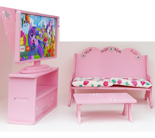 Muebles Para Casita De Muñecas Alpina De Lujo * Sol Y Luna * Rosa