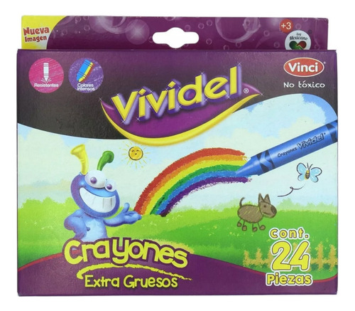 Pack 5 Cajas De Crayolas Vividel 24 C/u Ext Gruesa Vinci