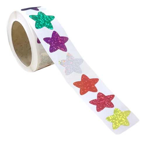 Mt 500 Pegatinas Con Forma De Estrella Colorida En Rollo Y