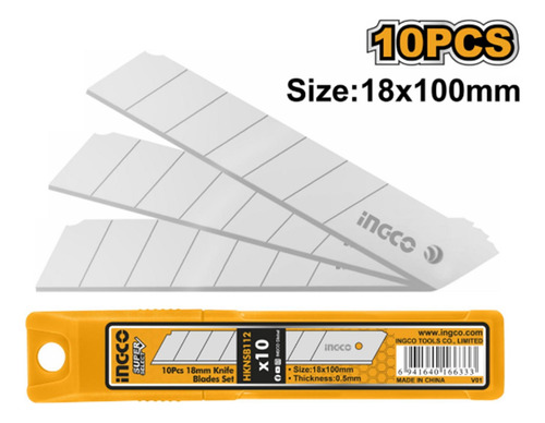 Jogo De Laminas Para Estilete Profissional 18x100mm Ingco 