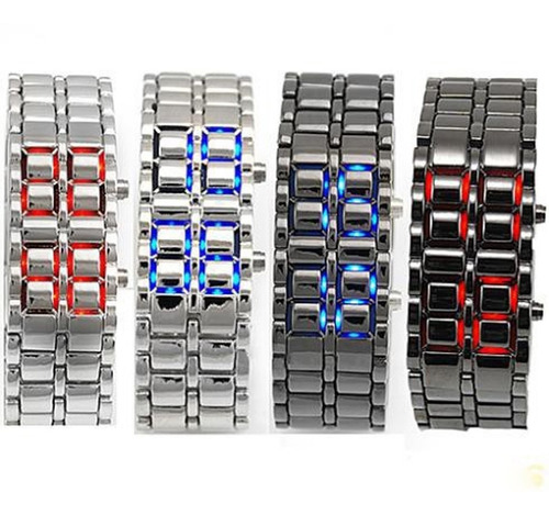 Reloj Led Hombre Digital Lava Samurai Acero Deportivo Unisex