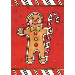 109289 Gingerbread Man Christmas Garden Flag 28x40 Inch...
