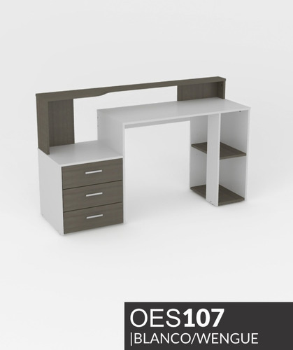 Imagen 3 de 4 de Escritorio Organizador Con 3 Cajones 150 X 90 X 45- Oes 107