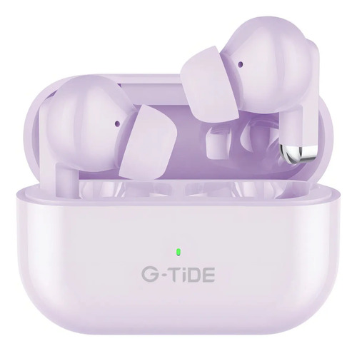Audífonos Inalámbricos G-Tide L22 Bluetooth 5.3 con Cancelación de Ruido y Estuche de Carga Lila