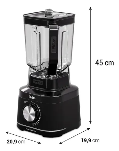Liquidificador Philco 1500W 3,1L 12 Velocidades com 6 Lâminas PLQ15A