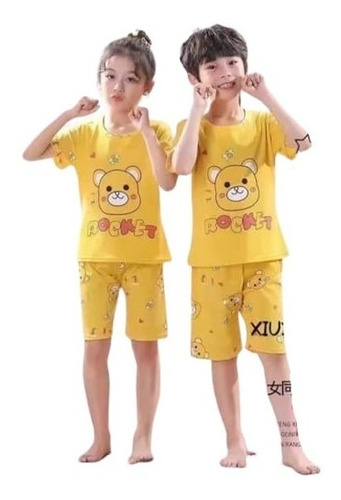 Pijama Niños Verano Conjunto 2 Piezas Polera Manga Short P4