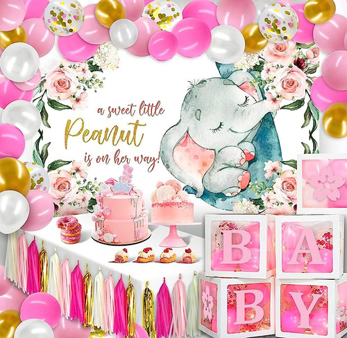 87 Decoraciones Baby Shower Para Niñas 5 Cajas Globos Blanco