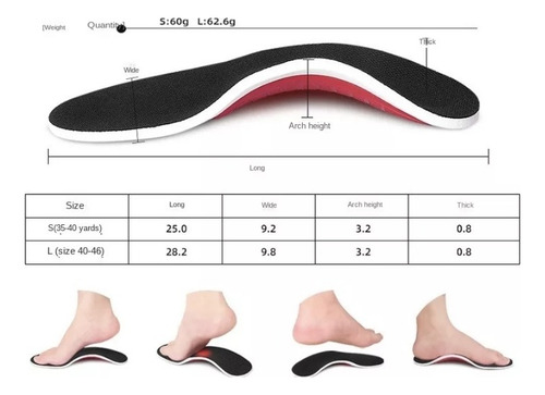 Plantilla Espolón Fascitis Plantar Arco Pie Plano Zapatos
