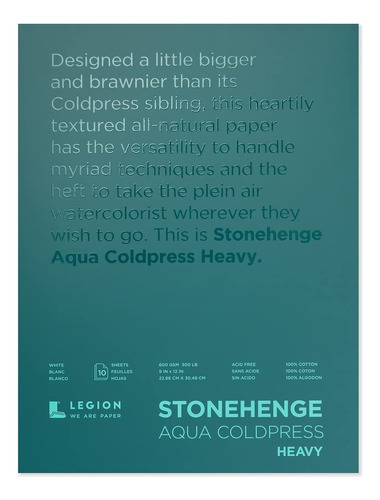 Stonehenge Aqua Bloque De Acuarela Pesado, 300 Libras, Prens