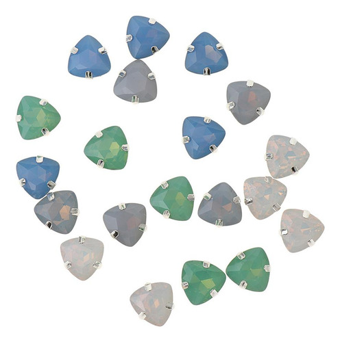 20pcs Triángulo Botón Rhinestone Hebillas De Piedras De