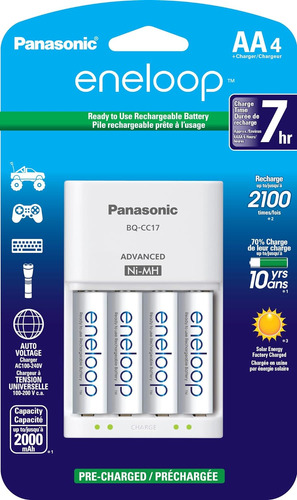 Kit De Cargador Y Baterías Panasonic Eneloop, Para Aa Y Aaa