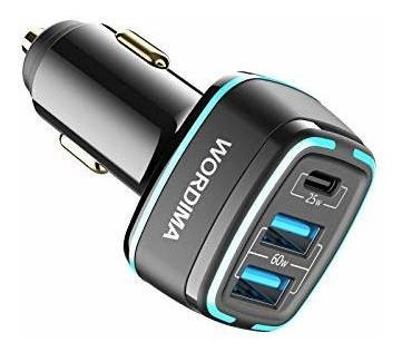 85w Usb C Car Charger,wordima Usb Car Charger 3port Fast Cha