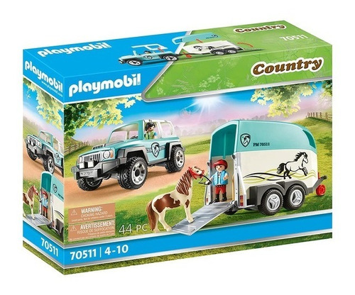 Playmobil 70511 Coche Con Remolque Para Poni Country