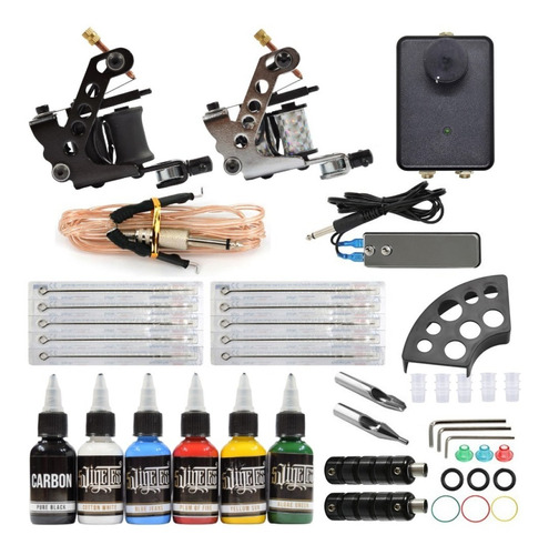 Kit Tattoo Inicial Full #22249-1 Con 2 Máquinas + Insumos