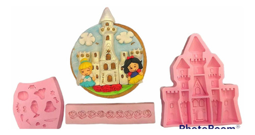 Molde De Silicón Castillo, Princesas, Rosas, 3 Piezas