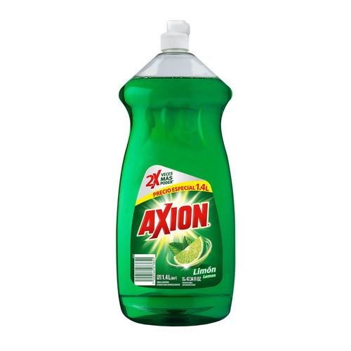 Imagen 1 de 3 de Lavatrastes Axion Limón líquido en botella 1400 mL
