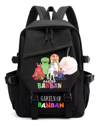 Bolsa De Lona Infantil Garten Of Banban Game Student Color Negro 2